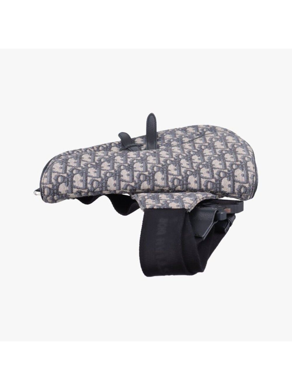 Dior Saddle Bag Gray Navy Black Jacquard Leather - Picture 8 of 15